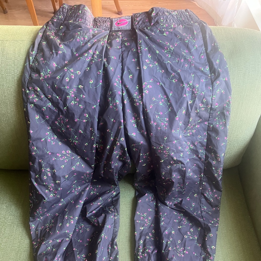 Nike Windbreaker Pants  - Black with Floral Accents